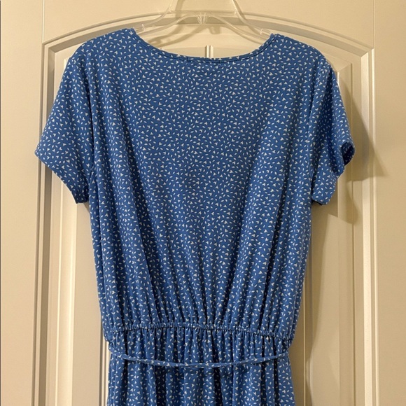 Banana Republic Medium Blue Floral Print Knee Length/Midi Dress - Picture 8 of 9